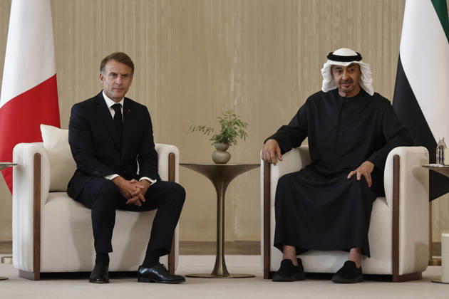 President Macron Visits United Arab Emirates Sheikh Mohamed bin Zayed Al Nahyan, President of the United Arab Emirates (UAE) and French President Emmanuel Macron attend a signing ceremony for bilateral defence agreements at Zayed International Airport in Abu Dhabi, United Arab Emirates, October 20, 2026. Photo by Benoit Tessier Pool ABACAPRESS.COM Abu Dhabi United Arab Emirates  Copyright: xTessierxBenoit Pool ABACAx