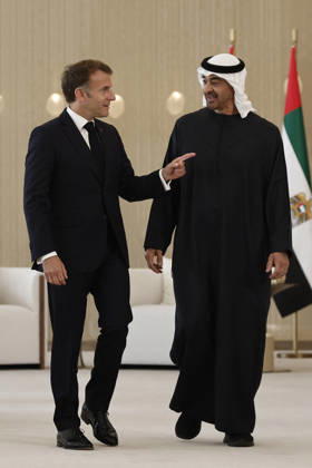 President Macron Visits United Arab Emirates Sheikh Mohamed bin Zayed Al Nahyan, President of the United Arab Emirates (UAE) and French President Emmanuel Macron attend a signing ceremony for bilateral defence agreements at Zayed International Airport in Abu Dhabi, United Arab Emirates, October 20, 2026. Photo by Benoit Tessier Pool ABACAPRESS.COM Abu Dhabi United Arab Emirates  Copyright: xTessierxBenoit Pool ABACAx