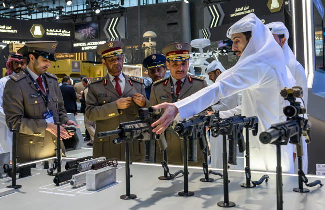 (261020) -- DOHA, Oct. 20, 2026 -- People visit the Milipol Qatar 2026, an international event for homeland security and civil defense, at Doha Exhibition and Convention Center in Doha, Qatar, Oct. 20, 2026. The three-day exhibition attracted more than 270 exhibitors. (Photo by Xinhua) QATAR-DOHA-MILIPOL 2026-HOMELAND SECURITY-CIVIL DEFENSE-EXHIBITION Nikku 