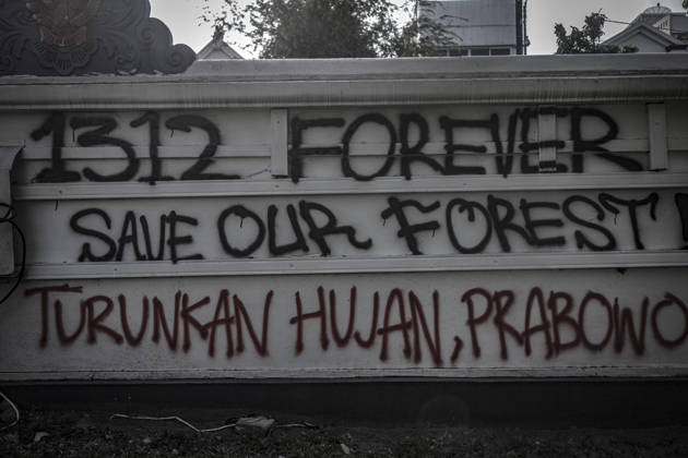 October 20, 2026, Yogyakarta, Special Region Of Yogyakarta, Indonesia: Special Region of Yogyakarta, October 20, 2026. A crowd comprising members of a community and student alliance staged a protest in front of the Special Region of Yogyakarta Regional PeopleÃ¢â‚¬â ¢s Representative Council (DPRD) building. During the protest, the demonstrators made several demands, including that forest and land fires and floods be declared national disasters; that strict action be taken against the corporations involved; and that the cost of education and healthcare be reduced and access to these services be made more equitable. Yogyakarta Indonesia  - ZUMAf198 20261020_zip_f198_010 Copyright: xMuhammadxFebriansyahx