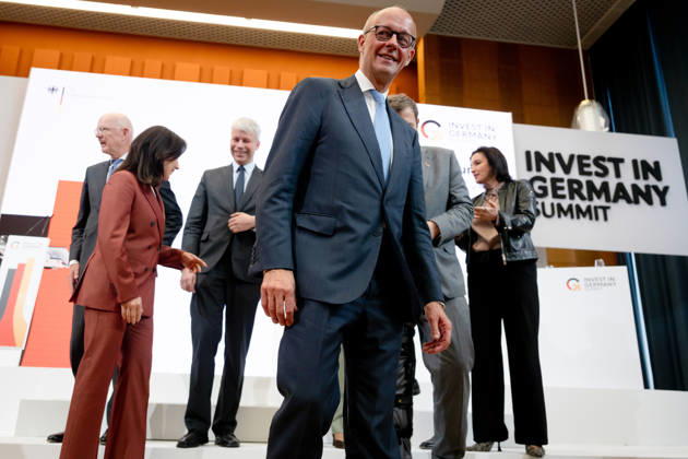 Invest in Germany Summit, Berlin, ESMT Invest in Germany Summit, Berlin, ESMT, Friedrich Merz, Bundeskanzler Katherina Reiche, Bundeswirtschaftsministerin Lars Klingbeil, Bundesfinanzminister Steffen Bilger, Bundesverkehrsminister Dorothee Bär, Bundesforschungsministerin Verena Hubertz, Bundesbauministerin Karsten Wildberger, Bundesdigitalminister Martin Blessing, Sonderbeauftragter für Investitionen Berlin Berlin GER