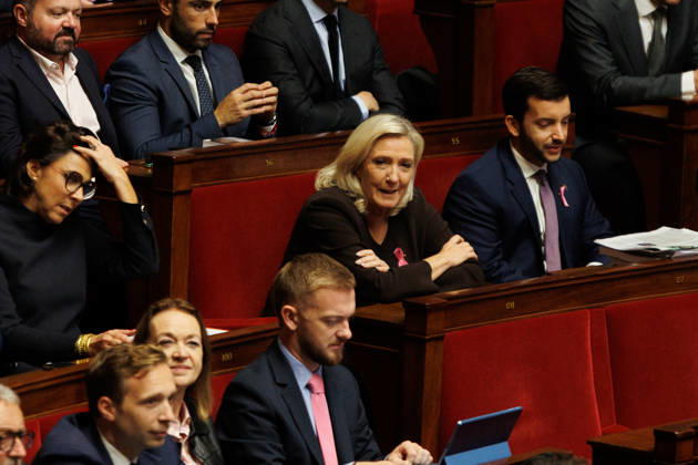 October 20, 2026: Marine Le Pen (RN) during a question and answer session with the government at the National Assembly in Paris, on October 20, 2026. - ZUMAs287 20261020_zip_s287_035 Copyright: xSadakxSouicix