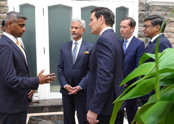 RECORD DATE NOT STATED S. Jaishankar and Marco Rubio lay wreath at the 26 11 memorial at Hotel Taj Mumbai, Oct 20 (ANI): External Affairs Minister S. Jaishankar with US Secretary of State Marco Rubio, U.S. Ambassador to India Sergio Gor and Foreign Secretary Vikram Misri during wreath-laying at the 26 11 memorial at Hotel Taj, in Mumbai on Tuesday. (@SecRubio X ANI Photo) Mumbai Maharashtra India Copyright: xANIx ANI_20261020310