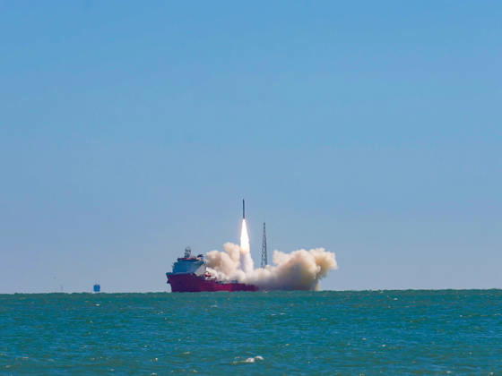 RIZHAO, CHINA - OCTOBER 21: The Ceres-1 sea-launched carrier rocket (Yao-8) lifts off near the coast on October 21, 2026 in Rizhao, Shandong Province of China. This marks the eighth rocket launch conducted in the waters near Rizhao.  Copyright: xVCGx 111675979037