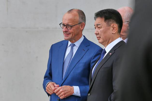 Berlin, Deutschland, 21.10.2026: Bundeskanzleramt: Empfang des Präsidenten der Mongolei: Bundeskanzler Friedrich Merz (CDU) und Ukhnaa Khurelsukh Copyright: xdtsxNachrichtenagenturx dts_140183