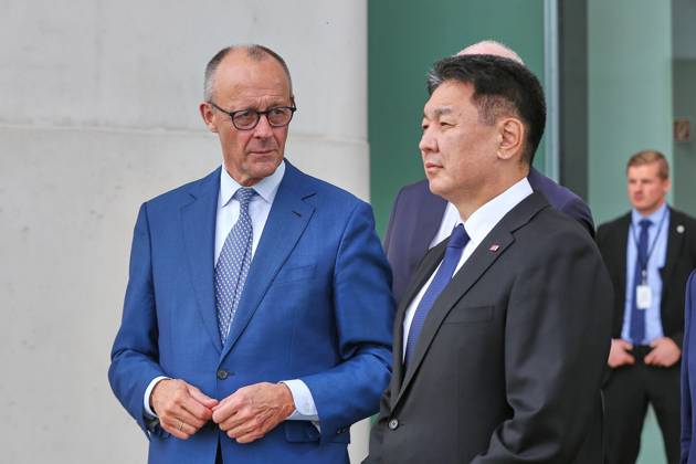Berlin, Deutschland, 21.10.2026: Bundeskanzleramt: Empfang des Präsidenten der Mongolei: Bundeskanzler Friedrich Merz (CDU) und Ukhnaa Khurelsukh Copyright: xdtsxNachrichtenagenturx dts_140180