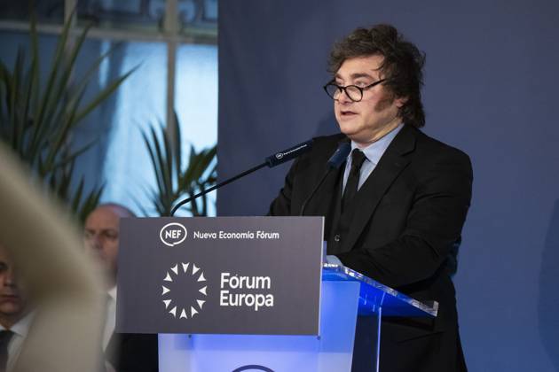 October 21, 2026, Madrid, Spain: Javier Milei, President of the Argentine Republic attends an informative breakfast organized by Nueva Economia Forum in Real Casino in Madrid Madrid Spain - ZUMAs197 20261021_aaa_s197_042 Copyright: xAtilanoxGarciax