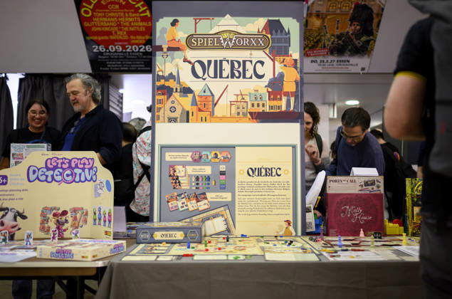 Spiel - Quebec - von SpielWorxx, Neuheitenschau, am 21.10.2026 Messe SPIEL Essen vom 22.10 - 25.10.2026 in E s s e n Deutschland. Grugahalle