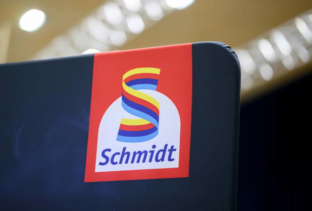 Logo und Schriftzug der Schmidt Spiele GmbH, SchmidtÂ® Spiele, Neuheitenschau, am 21.10.2026 Messe SPIEL Essen vom 22.10 - 25.10.2026 in E s s e n Deutschland. Grugahalle