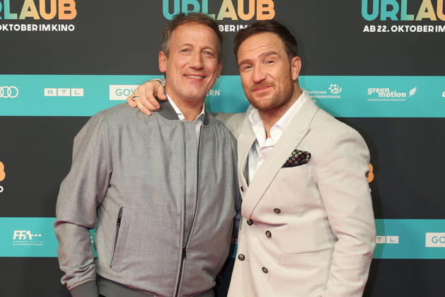 Wotan Wilke Moehring and Frederick Lau the premiere of Der perfekte Urlaub at Cinedom on October 21, 2026 in Cologne, Germany The premiere of Der perfekte Urlaub in Cologne, Germany