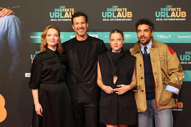 Karoline Herfurth, Florian David Fitz, Jella Haase and Elyas M Barek during the premiere of Der perfekte Urlaub at Cinedom on October 21, 2026 in Cologne, Germany The premiere of Der perfekte Urlaub in Cologne, Germany