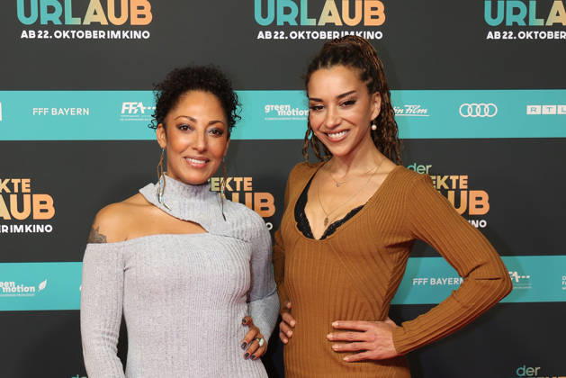 Jessica Wahls and Nadja Benaissa during the premiere of Der perfekte Urlaub at Cinedom on October 21, 2026 in Cologne, Germany The premiere of Der perfekte Urlaub in Cologne, Germany