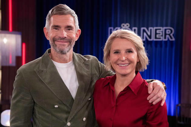 von links: Micky BEISENHERZ, Moderator, Susan LINK, Moderatorin, Moderatoren der Sendung ,,Koelner Treff,, im WDR Fernsehen, 22.10.2026.