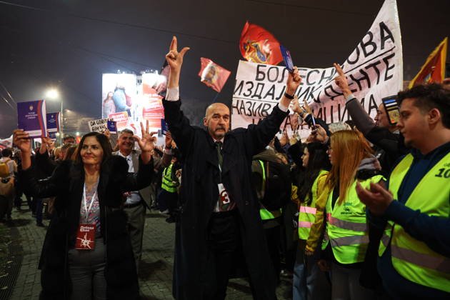 SERBIA, BELGRADE - OCTOBER 22, 2026: Activists attend a rally held by the Student List movement ahead of the 2026 Serbian parliamentary election scheduled for October 25. Alexander Ryumin TASS  99800649