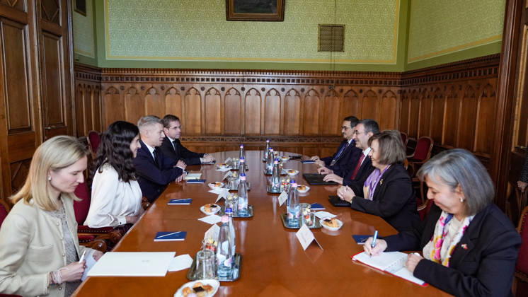 Cevdet Yilmaz - Peter Magyar meeting in Budapest BUDAPEST, HUNGARY - OCTOBER 23: Turkish Vice President Cevdet Yilmaz meets with Hungarian Prime Minister Peter Magyar at the Hungarian Parliament Building in the capital city of Budapest, Hungary on Friday, October 23, 2026. Fatih Donmez, Chairman of the Turkiye-Hungary Inter-Parliamentary Friendship Group, Ayse Berris Ekinci, Deputy Minister of Foreign Affairs, and Gulsun Erkul, Turkish Ambassador to Budapest, also attended the meeting Yasin Baturhan Ergin Anadolu Budapest Hungary. Editorial use only. Please get in touch for any other usage. Copyright: x2026xAnadoluxYasinxBaturhanxErginx