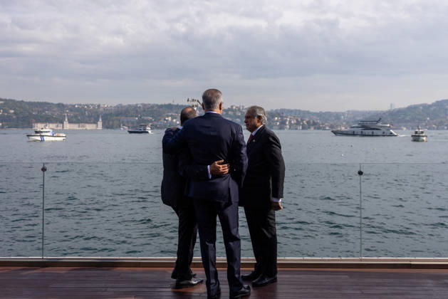 R4 Foreign Ministers Meeting in Istanbul ISTANBUL, TURKIYE - OCTOBER 23: Turkish Foreign Minister Hakan Fidan meets with Pakistani Foreign Minister Muhammad Ishaq Dar, Egyptian Foreign Minister Badr Abdelatty, and Saudi Arabian Foreign Minister Faisal bin Farhan Al Saud on the sidelines of R4 Foreign Ministers Meeting, bringing together Turkiye, Egypt, Pakistan and Saudi Arabia, hosted by Fidan in Istanbul, Turkiye, on October 23, 2026. Mustafa Hatipoglu Anadolu Istanbul Turkey. Editorial use only. Please get in touch for any other usage. Copyright: x2026xAnadoluxMustafaxHatipoglux