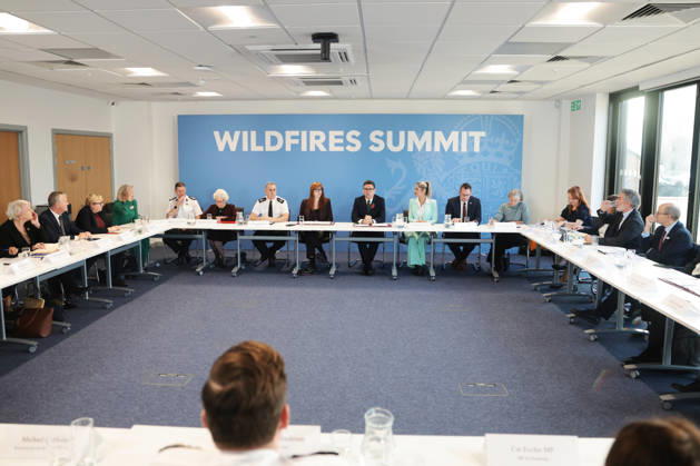 Prime Minister Andy Burnham hosts Wildfire Summit 23 10 2026. Aintree, United Kingdom. Prime Minister Andy Burnham and Angela Rayner, Secretary of State for Housing, Communities and Local Government attend Wildfire Summit at the National Resilience Centre of Excellence., Credit:Ben Perry B66 Avalon United Kingdom, Merseyside, Aintree, 10 Downing Street  Copyright: xBenxPerryx xB66x xAvalonx 1145898260