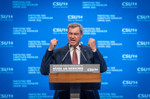 Markus Söder, CSU-Parteivorsitzender und Ministerpräsident von Bayern, auf dem Parteitag;Parteitag der CSU in München, München Bayern Deutschland Messegelände München