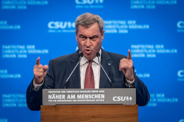 Markus Söder, CSU-Parteivorsitzender und Ministerpräsident von Bayern, auf dem Parteitag;Parteitag der CSU in München, München Bayern Deutschland Messegelände München