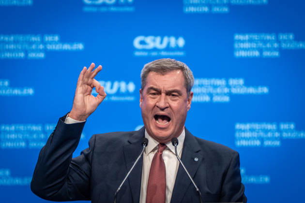 Markus Söder, CSU-Parteivorsitzender und Ministerpräsident von Bayern, auf dem Parteitag;Parteitag der CSU in München, München Bayern Deutschland Messegelände München