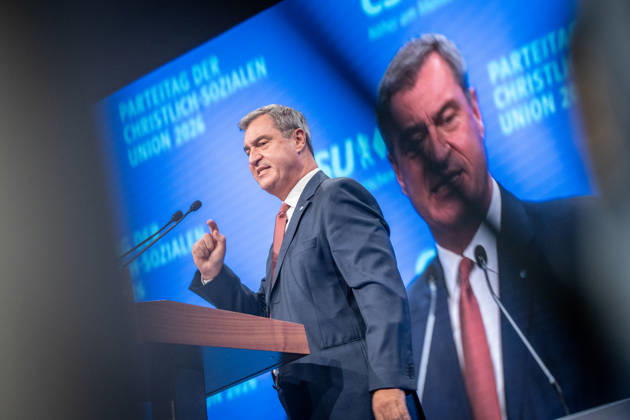 Markus Söder, CSU-Parteivorsitzender und Ministerpräsident von Bayern, auf dem Parteitag;Parteitag der CSU in München, München Bayern Deutschland Messegelände München