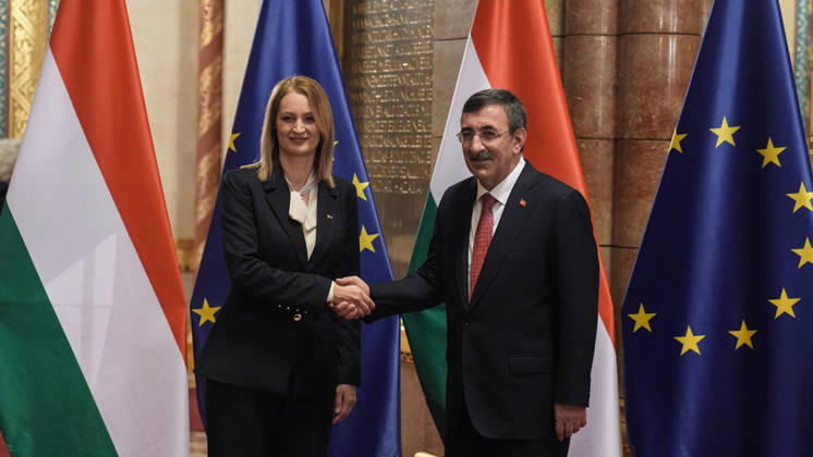 Turkish Vice President Cevdet Yilmaz in Budapest BUDAPEST, HUNGARY - OCTOBER 23: Turkish Vice President Cevdet Yilmaz meets Agnes Forsthoffer, Speaker of the Hungarian National Assembly in Budapest, Hungary on October 23, 2026. Yasin Baturhan Ergin Anadolu Budapest Hungary. Editorial use only. Please get in touch for any other usage.  Copyright: x2026xAnadoluxYasinxBaturhanxErginx