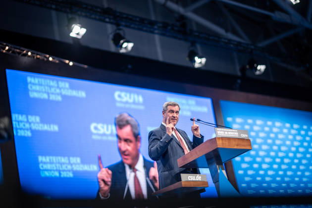 Markus Söder, CSU-Parteivorsitzender und Ministerpräsident von Bayern, auf dem Parteitag;Parteitag der CSU in München, München Bayern Deutschland Messegelände München