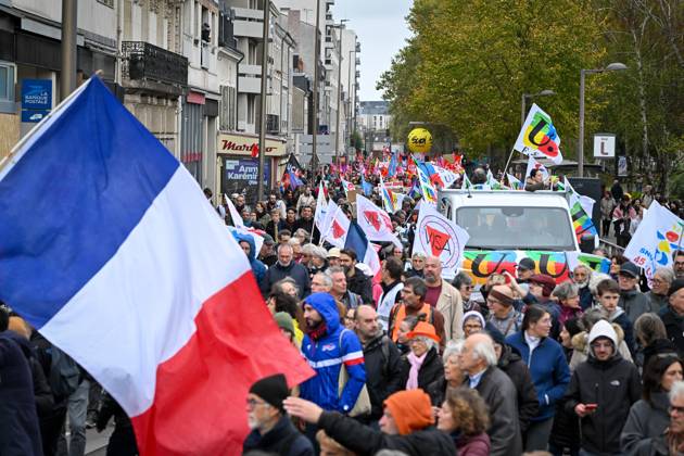 Anti-fascist demonstration in Orléans. Quentin Reix, PHOTOPQR, ECHO REPUBLICAIN, Oct. 24, 2026. Anti-fascist demonstration in Orléans. Orléans, Oct. 24, 2026. Photo by Quentin Reix. Orléans, France, Oct. 24, 2026 Protest against fascism and racism as a far-right party holds its convention in Orléans, France Copyright: xPHOTOPQR ECHOxREPUBLICAIN MAXPPPxQuentinxreixx 20261024ECH7766 20261024ECH7766