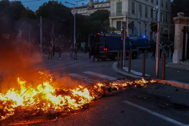 PROTESTS ON OCTOBER 24 PHOTOPQR LA PROVENCE Gilles Bader Marseille Oct. 24, 2026 Protests in Marseille throughout the day on October 24, 2026; end of the protest and clashes near Réformés, France, Oct. 24, 2026 Another day of protests this Saturday, and amid fears of renewed violence and looting, restrictions on freedom of movement and assembly have multiplied, drawing sharp criticism from civil liberties groups Marseille BdR France  Copyright: xPHOTOPQR LAxPROVENCE MAXPPPxGillesxBaderx 20261024PVL8176 20261024PVL8176