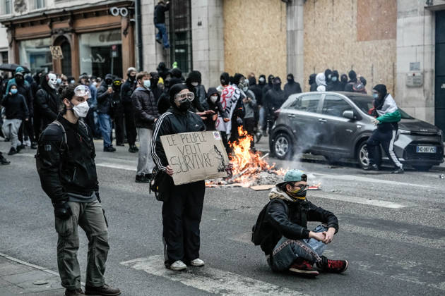 Police intervene in demonstrators amid ongoing protests in Nancy NANCY, FRANCE - OCTOBER 24: Police clash with protesters with water cannons and tear gas during a demonstration amid ongoing social and political tensions in Nancy, France, on October 24, 2026. Muhammed Said Tako Anadolu Nancy France. Editorial use only. Please get in touch for any other usage.  Copyright: x2026xAnadoluxMuhammedxSaidxTakox