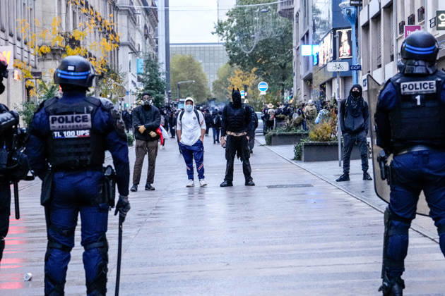 Police intervene in demonstrators amid ongoing protests in Nancy NANCY, FRANCE - OCTOBER 24: Police clash with protesters with water cannons and tear gas during a demonstration amid ongoing social and political tensions in Nancy, France, on October 24, 2026. Muhammed Said Tako Anadolu Nancy France. Editorial use only. Please get in touch for any other usage.  Copyright: x2026xAnadoluxMuhammedxSaidxTakox