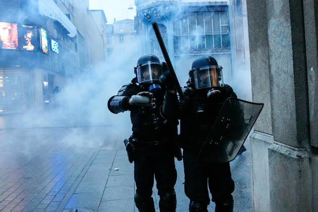Police intervene in demonstrators amid ongoing protests in Nancy NANCY, FRANCE - OCTOBER 24: Police clash with protesters with water cannons and tear gas during a demonstration amid ongoing social and political tensions in Nancy, France, on October 24, 2026. Muhammed Said Tako Anadolu Nancy France. Editorial use only. Please get in touch for any other usage.  Copyright: x2026xAnadoluxMuhammedxSaidxTakox