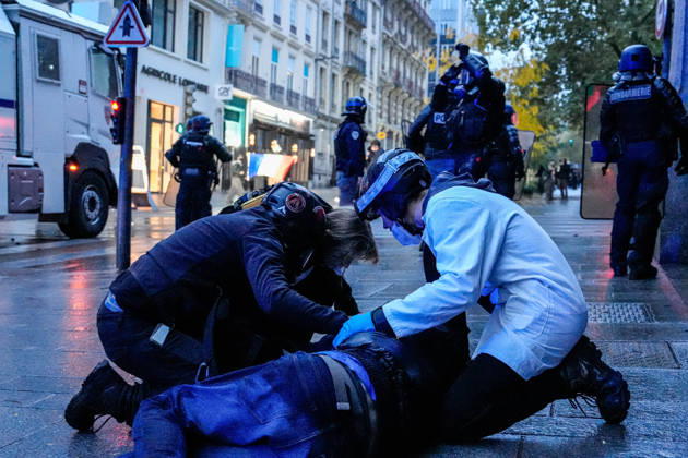 Police intervene in demonstrators amid ongoing protests in Nancy NANCY, FRANCE - OCTOBER 24: Police clash with protesters with water cannons and tear gas during a demonstration amid ongoing social and political tensions in Nancy, France, on October 24, 2026. Muhammed Said Tako Anadolu Nancy France. Editorial use only. Please get in touch for any other usage.  Copyright: x2026xAnadoluxMuhammedxSaidxTakox
