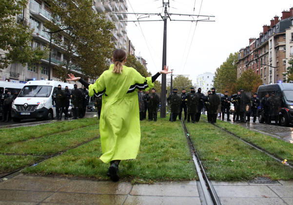 Yellow Vests Protest Act II - Paris Demonstration in favor of purchasing power, the protection of public services, and fiscal and social justice, in Paris on October 24, 2026 as part of a nationwide call for mobilisation bringing together former members of the Yellow Vest movement, labor unions, high school and university students. Photo by Florian Aventurier ABACAPRESS.COM Paris France  Copyright: xAvenetxPascal ABACAx