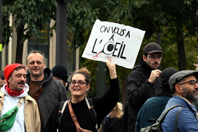 Yellow Vests Protest Act II - Paris Demonstration in favor of purchasing power, the protection of public services, and fiscal and social justice, as part of a nationwide call for mobilisation bringing together former members of the Yellow Vest movement, labor unions, high school and university students. in Paris on October 24, 2026. Photo by Karim Ait Adjedjou ABACAPRESS.COM Paris France  Copyright: xAitxAdjedjouxKarim ABACAx